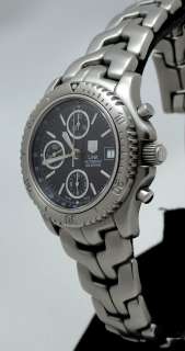 TAG HEUER MENS STAINLESS LINK AUTOMATIC BLACK CT2111  