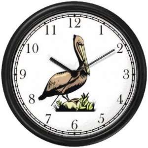 Pelican No.1   Bird Animal Wall Clock by WatchBuddy Timepieces (Slate 