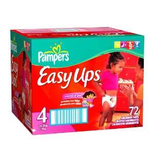  Pampers Easy Ups Absorbent Pants for Girls, Size 4, 72 