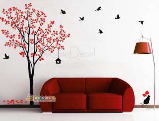 Wall Decor Decal Sticker Removable tree branche birds large 2 colors 