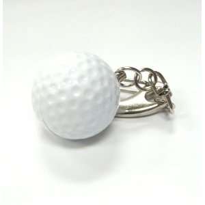   Stainless Pocket Key Chain Mini Clock 3D White Golf Ball Novelty