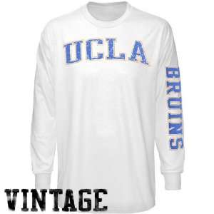  UCLA Bruins White 2 Hit Long Sleeve Vintage T shirt 
