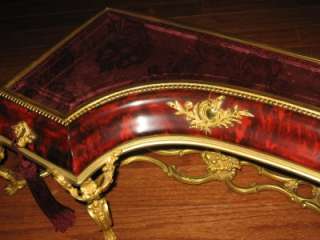   19TH CENTURY LOUIS XV RED TORTOISE TABLE VITRINE GUILT BRONZE  
