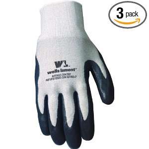  Wells Lamont 546XLF Rubber Coated Work Gloves, Silver Knit 