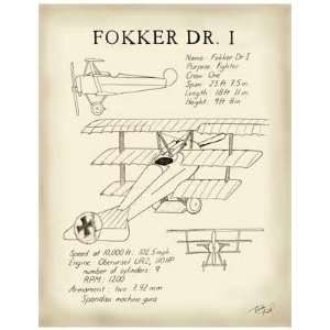  Fokker Dreidecker by Tara Friel. Size 11.00 X 14.00 Art 