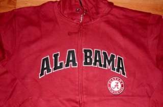 Alabama Crimson Tide Hoodie Large Special Stitched Zip NCAA Free 