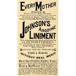 1893 Ad I.S. Johnsons Anodyne Liniment Pain Relief Mothers Need 