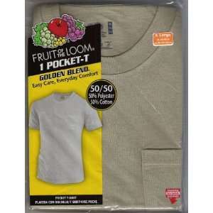 Fruit of the Loom 1 Pocket T shirt, Extra Large, Khaki Color ( 3 Pack)