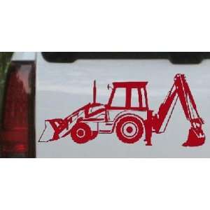 Red 40in X 17.5in    Backhoe Tractor Business Car Window Wall Laptop 
