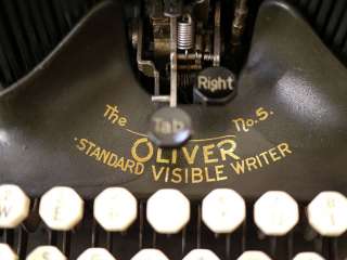 Vintage 1909 OLIVER Number 5 PRISTINE Antique Metal Manual Typewriter 