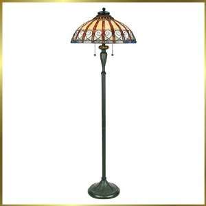 Tiffany Floor Lamp, QZTFAV9362VB, 2 lights, Antique Bronze, 20 wide X 