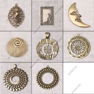 Vintage Style Antique Brass Large Pendant Jewelry Findings Charms 