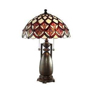   Tiffany TT60262 Tiffany Table Lamp, Antique Bronze and Art Glass Shade