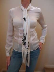 NWT $970 Alexander McQueen tie Blouse  blouse 40 4/6 S  