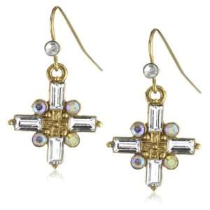   Vatican Library Collection® Gold Tone Crystal Cross Earrings Jewelry