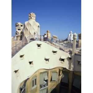  Roof and Chimneys of the Casa Mila, a Gaudi House, in 