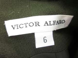 VICTOR ALFARO Olive Green Wool Jacket Blazer Sz 6  