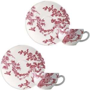 Gien Four Seasons Breakfast Cups And Saucers, Boxed Set Of 2  