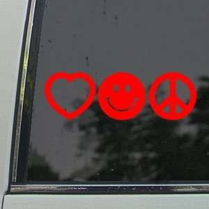 Love Smile Peace Red Decal Car Truck Window Red Sticker