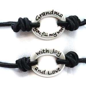  Grandma You Fill My World With Joy Black Bracelet 