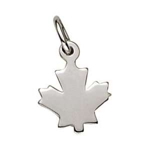  Rembrandt Charms Maple Leaf Charm, 14K White Gold Jewelry