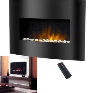 Northwest Affinity, Black Arched Glass Panel Electric Fireplace Heater 