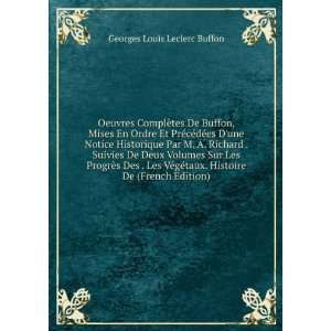   De (French Edition) Georges Louis Leclerc Buffon  Books