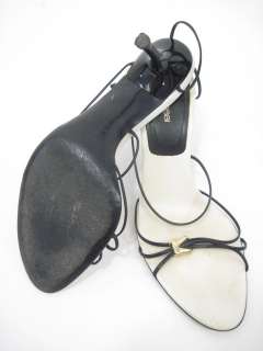 SERGIO ROSSI Black Leather Strappy Slingbacks Size 9.5  