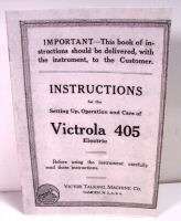 VICTROLA 405 Set up, Instruction Manual reprint  