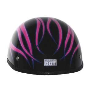  Vega XTS XX Small Half Helmet with Pink Flame Graphic 