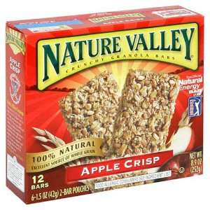 Nature Valley Crunchy Granola Bars, Apple Crisp, 12 Count Boxes (Pack 