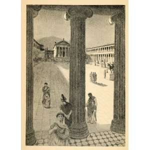 com 1914 Print Pompeii Columns Mount Vesuvius Campania Naples Volcano 