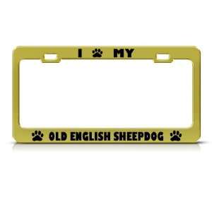  Old English Sheepdog Dog Metal license plate frame Tag 