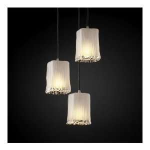 Justice Design Group GLA 8864 26 WTFR NCKL Veneto Luce 3 Light Pendant 