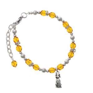 Spotted Dog Yellow Czech Glass Beaded Charm Bracelet [Jewelry]