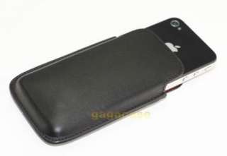   4S Genuine Leather Pouch Case + Screen Protector, ATT &Verizon CDMA