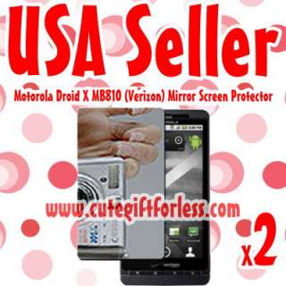 TWO Mirror Screen Protector Motorola Droid X MB810  