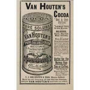  1891 Ad Van Houten Cocoa Beverage Weesp Holland NICE 