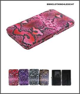   Snake Pattern Flat Metal Frame Wallet Available In 3 Colors  