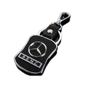 HOT SALE Quality Mercedes Benz logo METAL Leather KEY CHAIN Keychain 