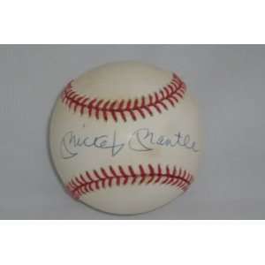   Mantle Signed Ball   Oml Bobby Brown Uda 1   Autographed Baseballs