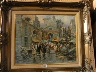 Amedeo Sica Impressionist Italian Street Scene  