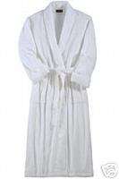 Shawl Collar Terry Velour Robe in White Gorgeous  