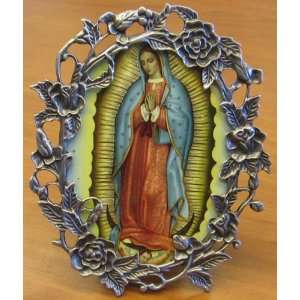 Guadalupe 3 x 5 in Rose Oval Pewter 4.5 x 6 Frame 