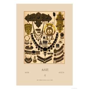  Asian Jewelry Giclee Poster Print by Racinet , 18x24