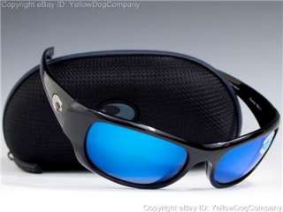 Costa Del Mar RIOMAR Polarized Sunglasses Black Blue Mirror Glass 400 