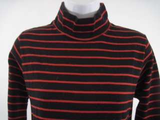 JOAN VASS Black Red Striped Cotton Long Sleeve Shirt 1  