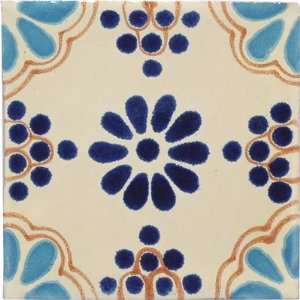  Mexican Tile   4x4 Turquoise & Blue Lace Talavera
