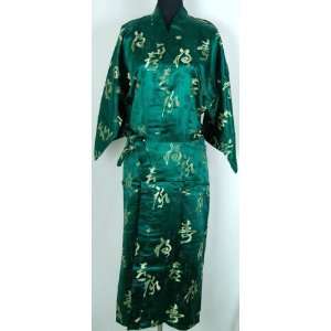  Shanghai Tone® Blessing Kimono Robe Sleepwear Gown Green 