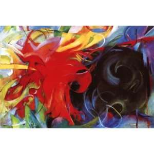 Franz Marc 31.5W by 23.75H  Fighting Forms CANVAS Edge #5 3/4 L 